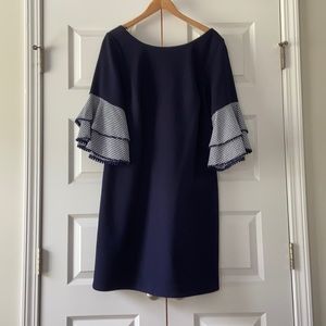 Blue Ruffle Sleeve Dress Size 14W